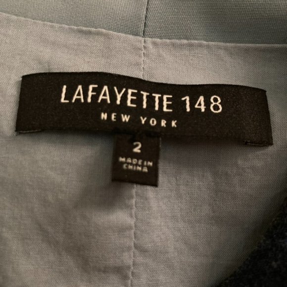 Lafeyette 148 New York Light Blue Sheath Dress Size 2 - Picture 4 of 6